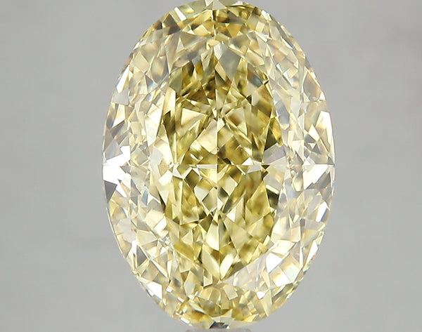 5.04ct Fancy Intense Yellow Oval Lab Diamond, VS2, IGI Certified