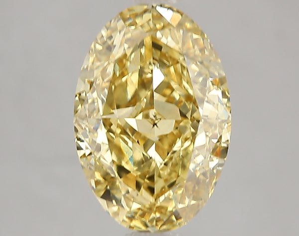 3.02ct Fancy Intense Yellow Oval Lab Diamond, SI1, IGI Certified
