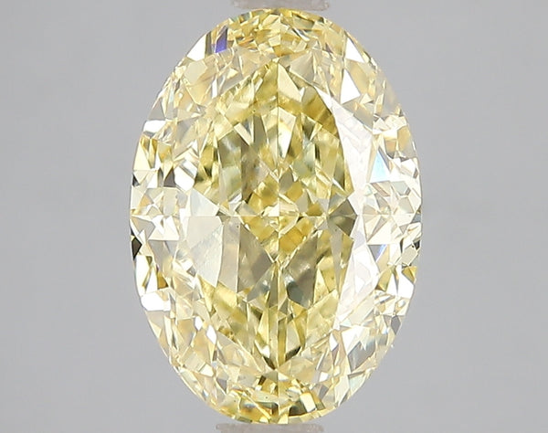 3.56ct Fancy Vivid Yellow Oval Lab Diamond, VS2, IGI Certified