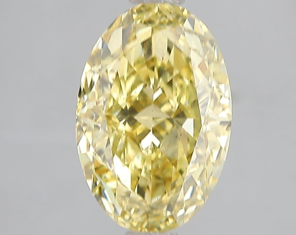 3.01ct Fancy Vivid Yellow Oval Lab Diamond, VS2, IGI Certified