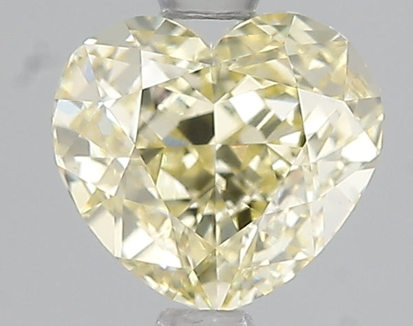 2ct Fancy Light Yellow Heart Lab Diamond, VS1, IGI Certified