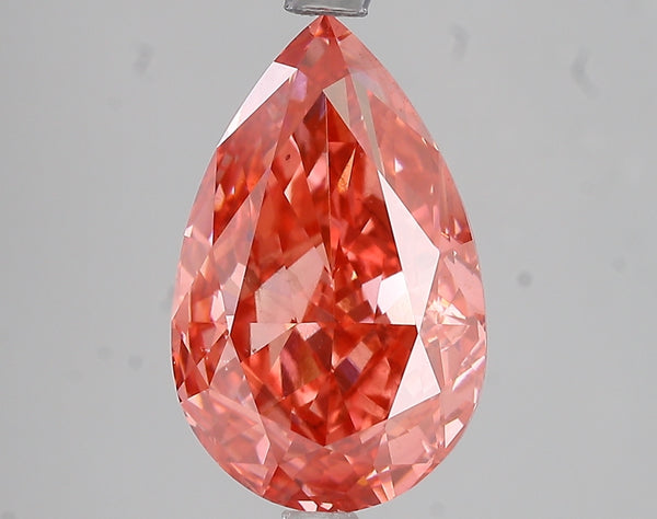 5.01ct Fancy Vivid Pink Pear Lab Diamond, SI1, IGI Certified