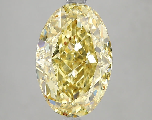 5.01ct Fancy Intense Yellow Oval Lab Diamond, SI1, IGI Certified