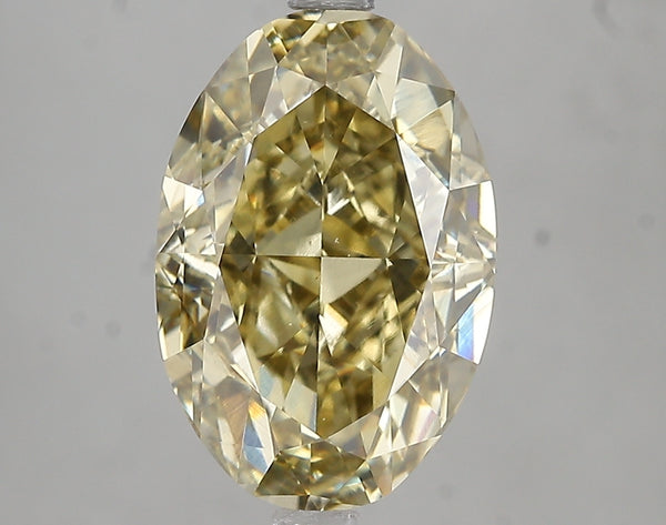 5.01ct Fancy Intense Greyish Yellow Oval Lab Diamond, VS1, IGI Certified