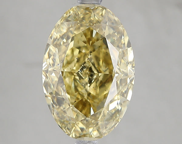 5.02ct Fancy Intense Greyish Yellow Oval Lab Diamond, SI1, IGI Certified