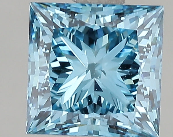 2.08ct Fancy Vivid Blue Princess Lab Diamond, VS1, IGI Certified