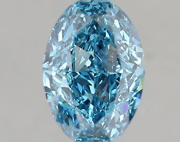1.61ct Fancy Vivid Blue Oval Lab Diamond, VVS2, IGI Certified