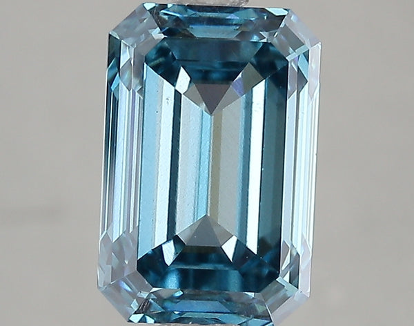 3.11ct Fancy Vivid Blue Emerald Cut Lab Diamond, VS2, IGI Certified