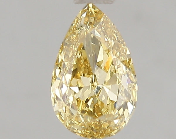 1.01ct Fancy Vivid Yellow Pear Lab Diamond, VS1, IGI Certified