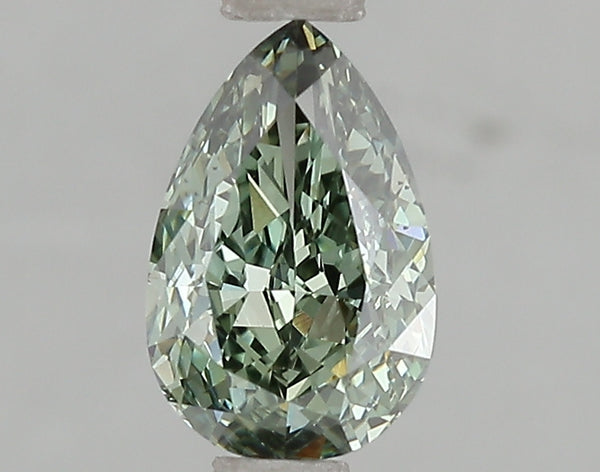 1.04ct Fancy Vivid Green Pear Lab Diamond, VS1, IGI Certified