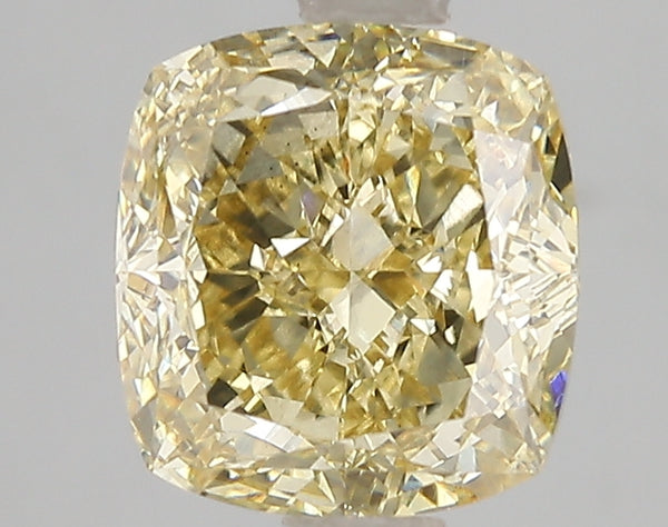 3.06ct Fancy Intense Yellow Cushion Lab Diamond, VS2, IGI Certified