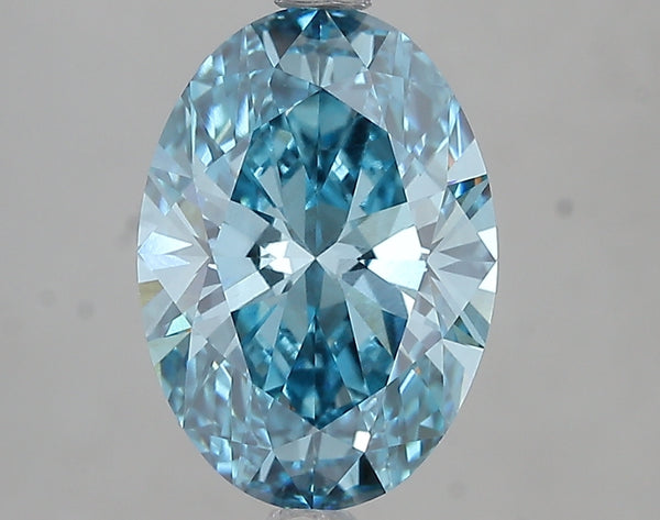 3.09ct Fancy Vivid Blue Oval Lab Diamond, VVS2, IGI Certified