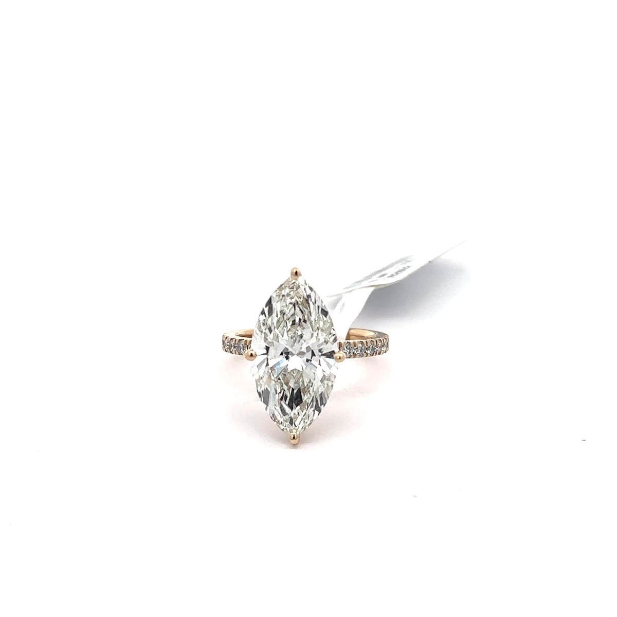 The Sabine marquise hidden-halo solitaire ring in 14K rose gold