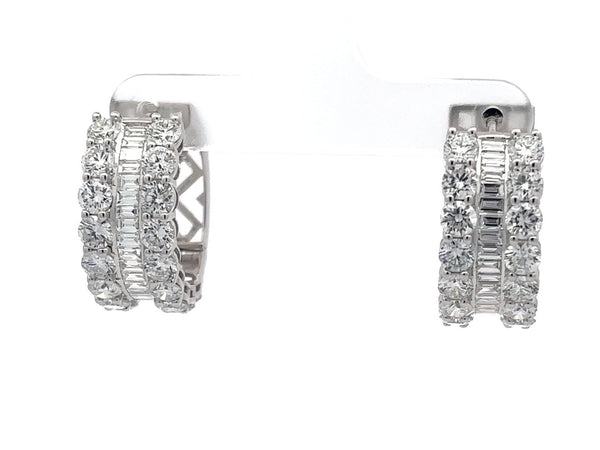 The Gabrielle Round & Baguette Hoops