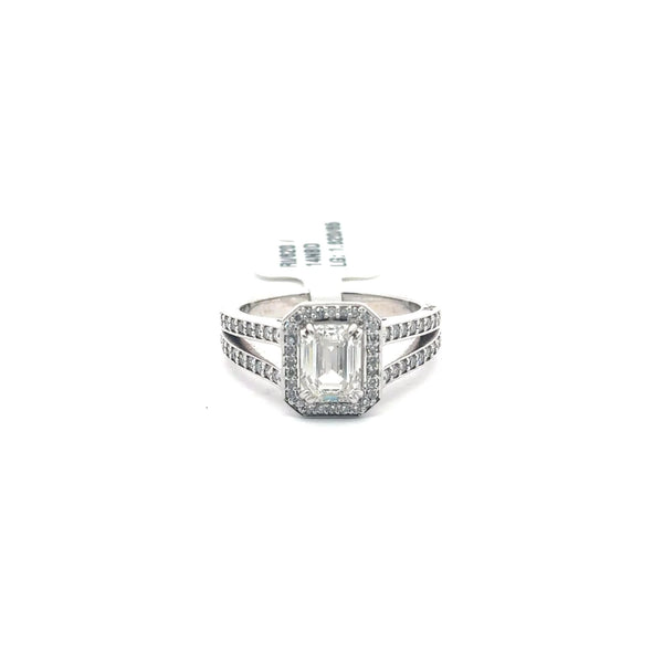 The Cécile Emerald-Cut Halo Ring