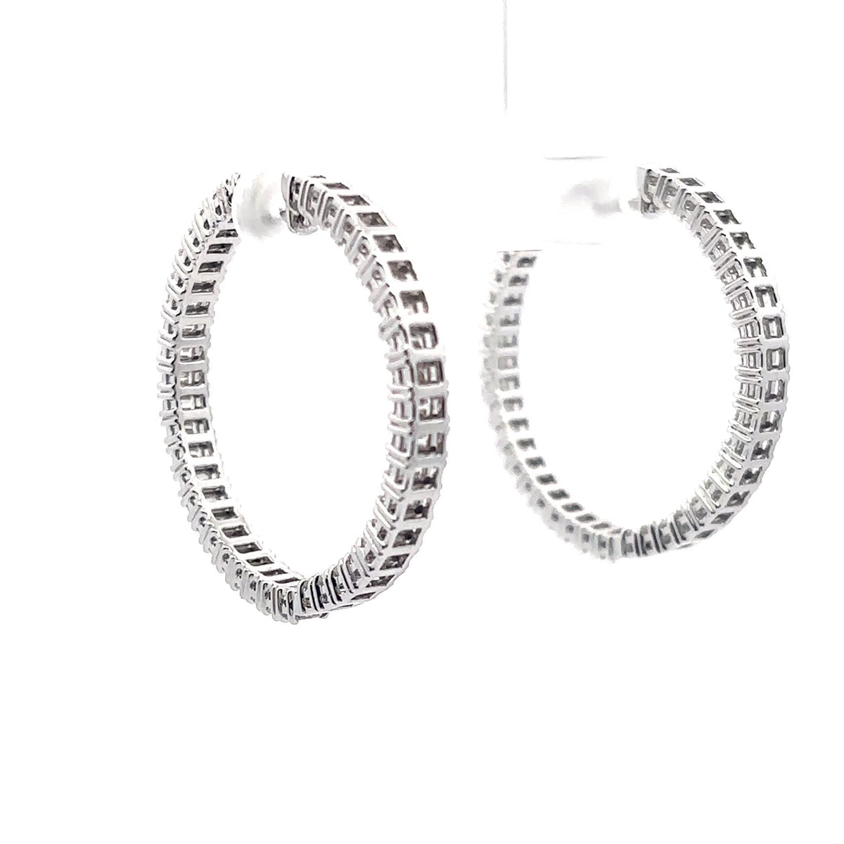 The Solene inside-out emerald-cut diamond hoops in 14K white gold