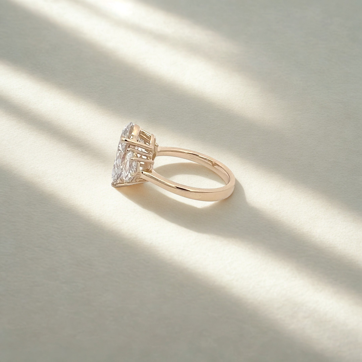 Pear Solitaire — Hidden Halo, 14K Yellow Gold