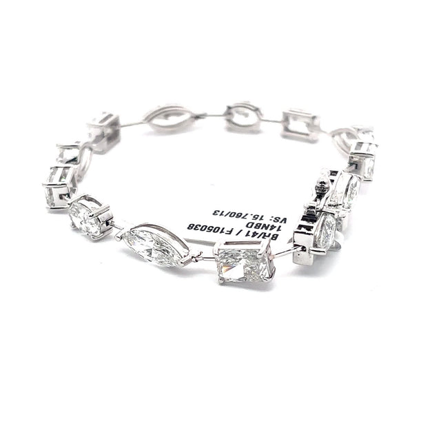 The Ondine mixed-cut diamond bracelet in 14K white gold