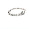 The Beatrice three-prong round diamond tennis bracelet in 18K white gold