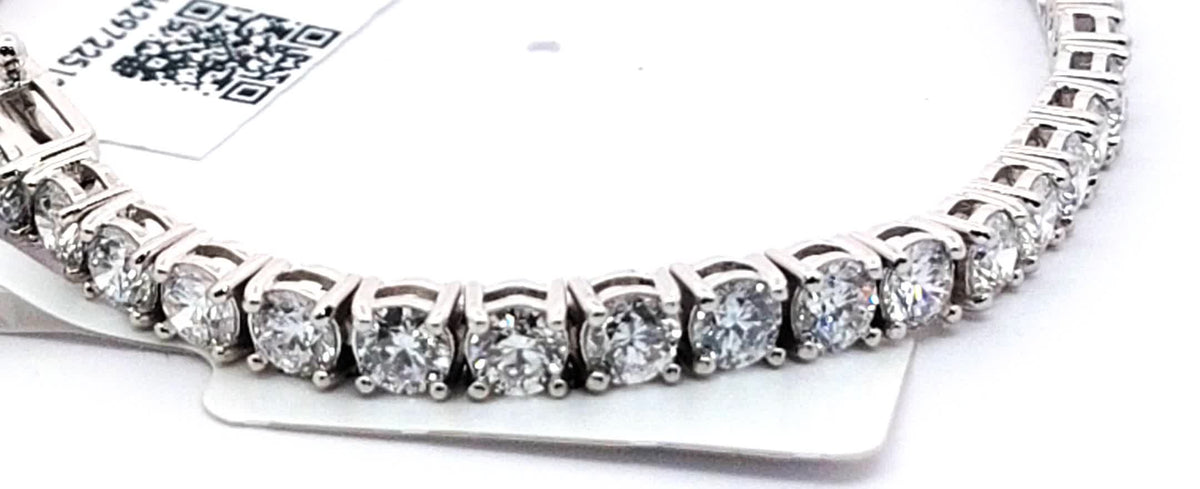 The Sylvie round diamond tennis bracelet in 18K white gold