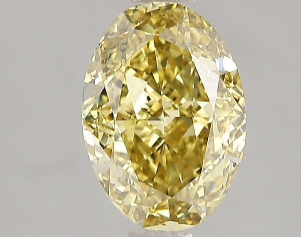 2.03ct Fancy Intense Yellow Oval Lab Diamond, VS2, IGI Certified
