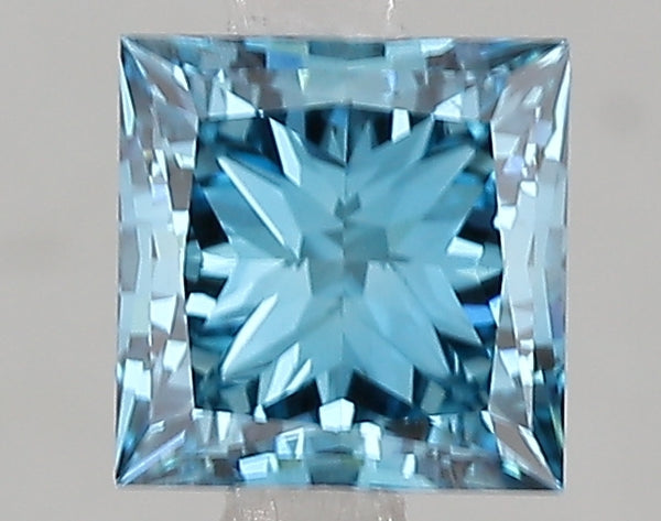 1.61ct Fancy Vivid Blue Princess Lab Diamond, VS1, IGI Certified