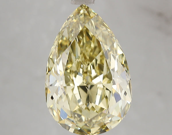 7.14ct Fancy Intense Yellow Pear Lab Diamond, VS2, IGI Certified