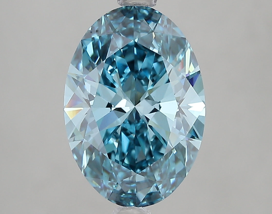 3.02ct Fancy Vivid Blue Oval Lab Diamond, VS1, IGI Certified