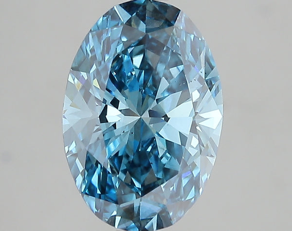 2.54ct Fancy Vivid Blue Oval Lab Diamond, VS2, IGI Certified