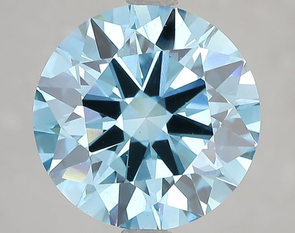 5.54ct Fancy Vivid Blue Round Brilliant Lab Diamond, VS1, IGI Certified