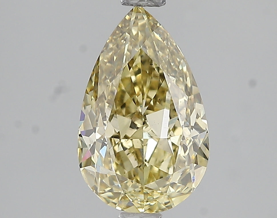 2.05ct Fancy Intense Yellow Pear Lab Diamond, VS2, IGI Certified