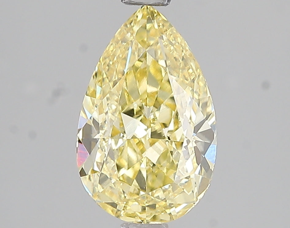 2.04ct Fancy Vivid Yellow Pear Lab Diamond, VS2, IGI Certified