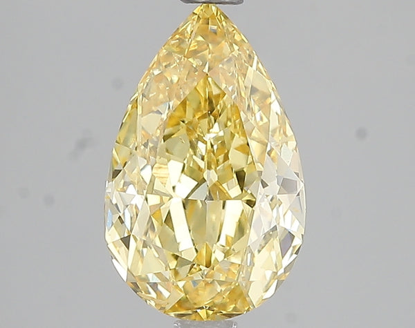 2.5ct Fancy Vivid Yellow Pear Lab Diamond, SI1, IGI Certified
