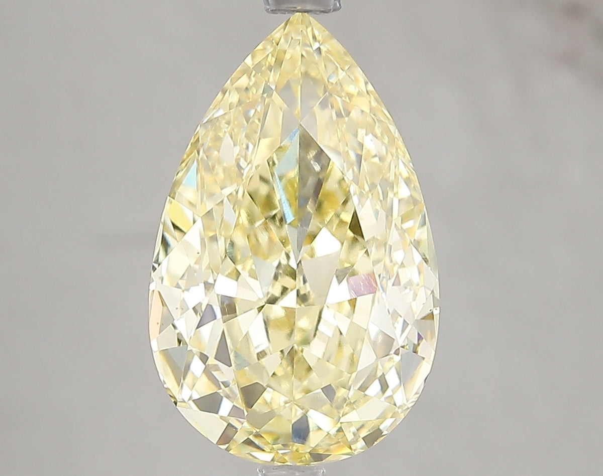 5.05ct Fancy Intense Yellow Pear Lab Diamond, VS1, IGI Certified
