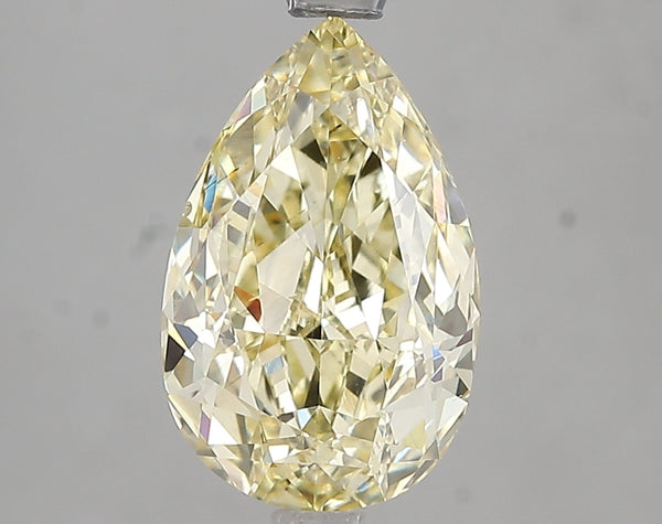 3ct Fancy Intense Yellow Pear Lab Diamond, VS2, IGI Certified