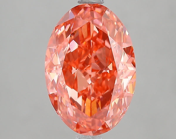 3.01ct Fancy Vivid Pink Oval Lab Diamond, VVS2, IGI Certified