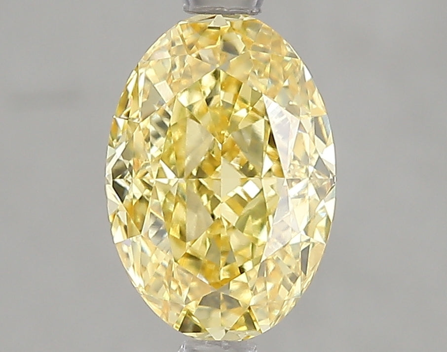 2.07ct Fancy Vivid Yellow Oval Lab Diamond, VVS2, IGI Certified