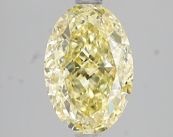 3ct Fancy Intense Yellow Oval Lab Diamond, VVS2, IGI Certified