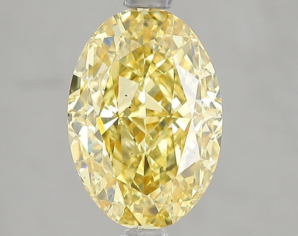 3.01ct Fancy Vivid Yellow Oval Lab Diamond, VS2, IGI Certified