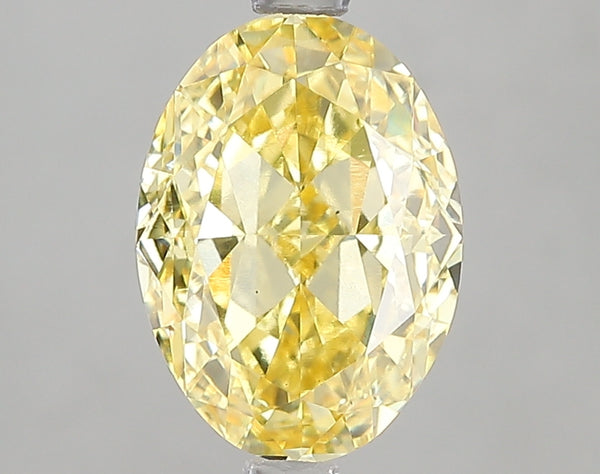 3.03ct Fancy Vivid Yellow Oval Lab Diamond, VS1, IGI Certified