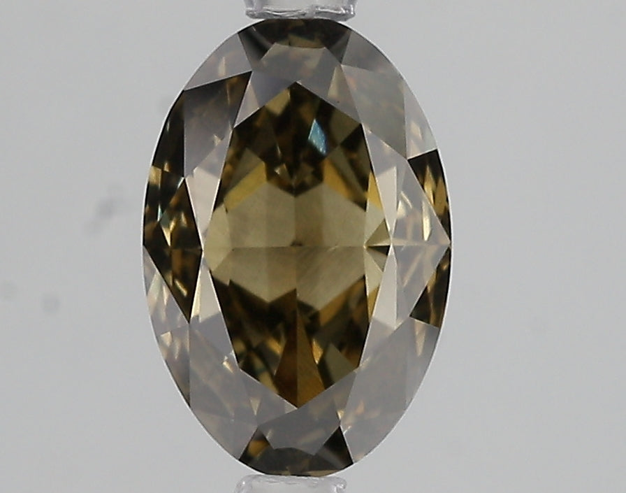2ct Fancy Grayish Yellow Oval Lab Diamond, VS2, IGI Certified