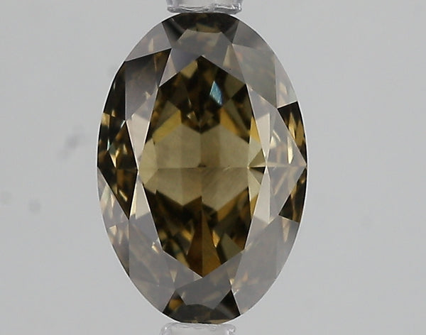 2ct Fancy Grayish Yellow Oval Lab Diamond, VS2, IGI Certified