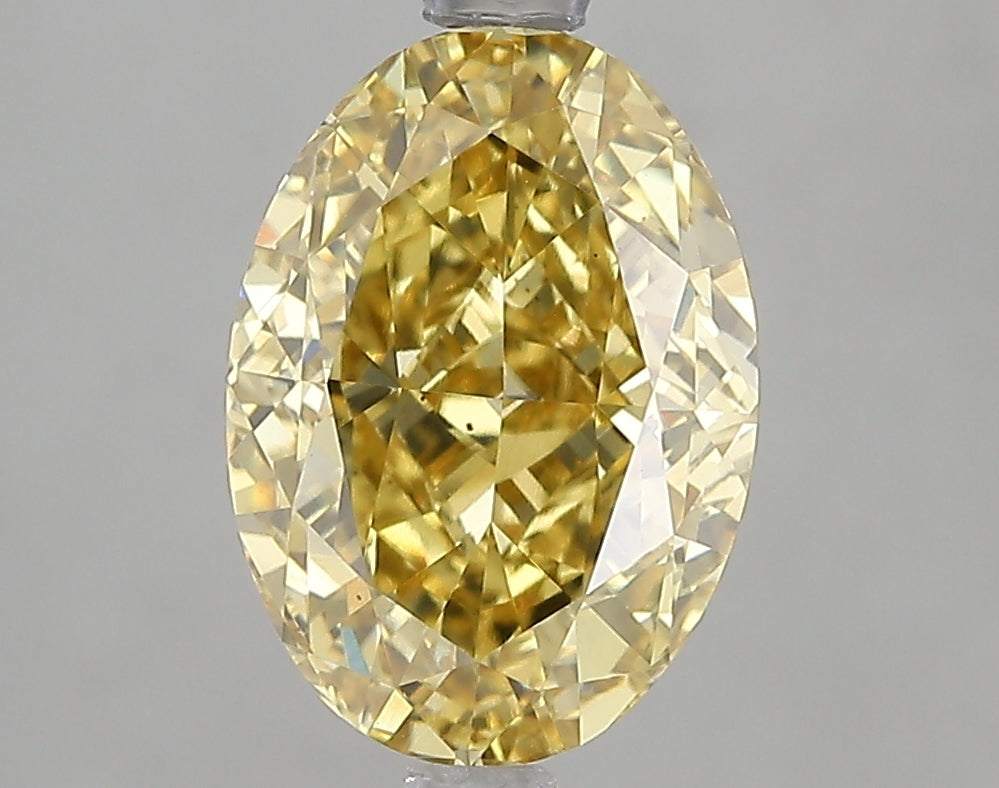 3.01ct Fancy Intense Yellow Oval Lab Diamond, VS2, IGI Certified