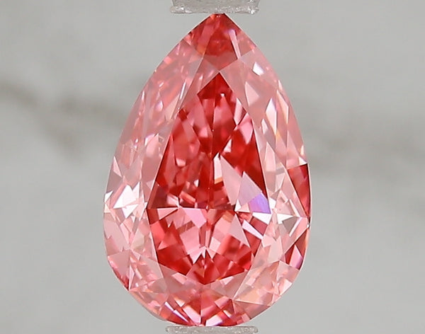 1.58ct Fancy Vivid Pink Pear Lab Diamond, VS1, IGI Certified