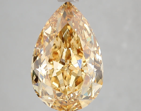 5.04ct Fancy Intense Yellowish Orange Pear Lab Diamond, VS2, IGI Certified