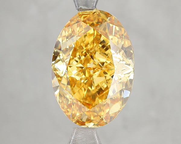 5.13ct Fancy Vivid Yellow Oval Lab Diamond, VS2, IGI Certified