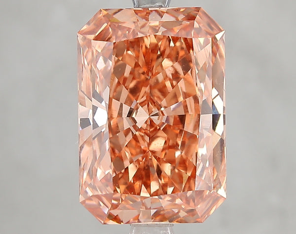 5.08ct Fancy Vivid Brown Orange Radiant Lab Diamond, VVS2, IGI Certified