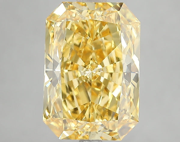 5.17ct Fancy Vivid Yellow Radiant Lab Diamond, VS1, IGI Certified