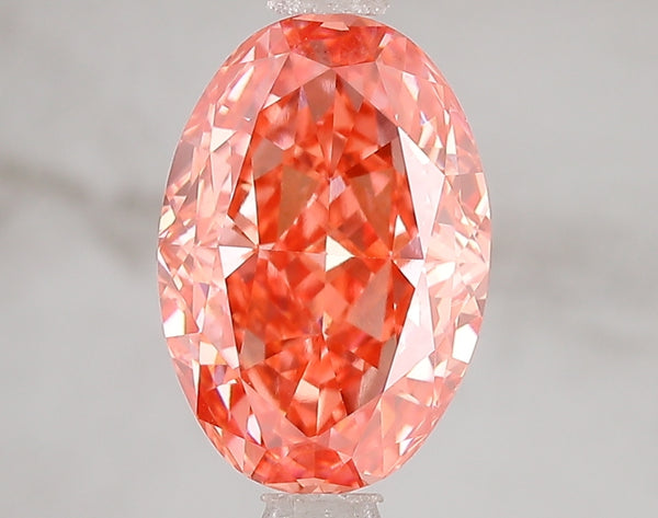 3.1ct Fancy Vivid Pink Oval Lab Diamond, VVS2, IGI Certified