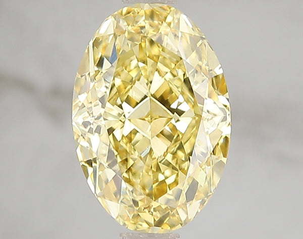 3.01ct Fancy Vivid Yellow Oval Lab Diamond, VS2, IGI Certified